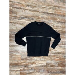 Mens Diesel Black Zipper Front Pouch Sweater Size XL Pullover Sweat Shirt